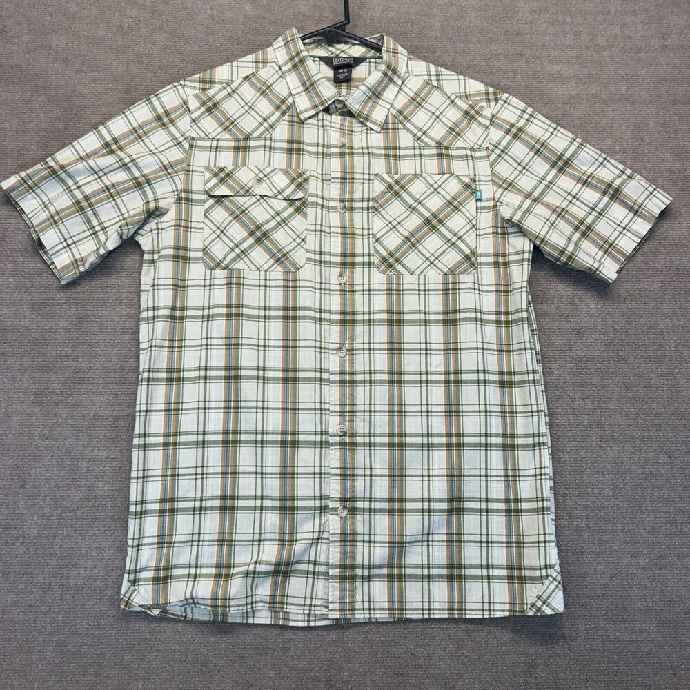 Outdoor Research Growler II Shirt Men's M Plaid Short Sleeve Button Up Tencel